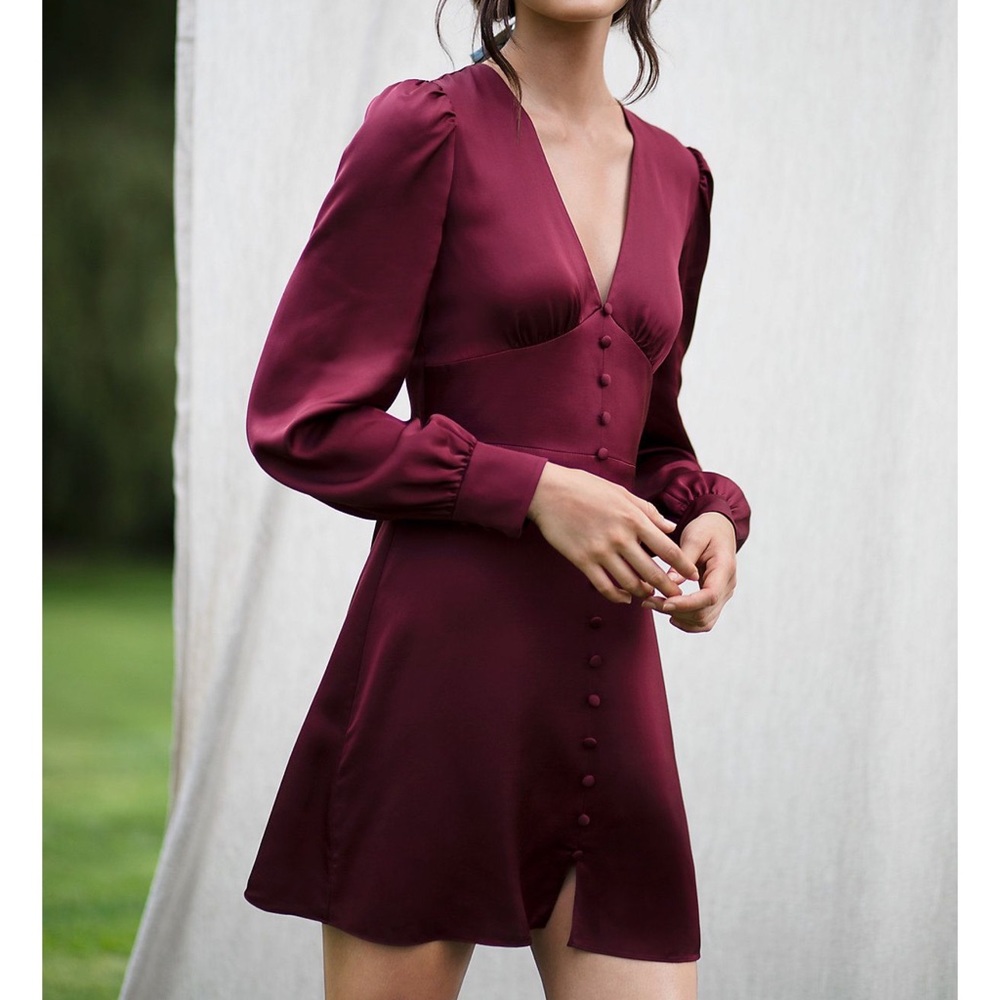 TVF for DVF Cinnamon Satin Mini Dress